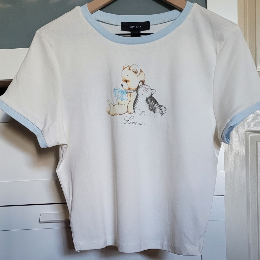 Forever 21 Teddy Bear Kitten Tee